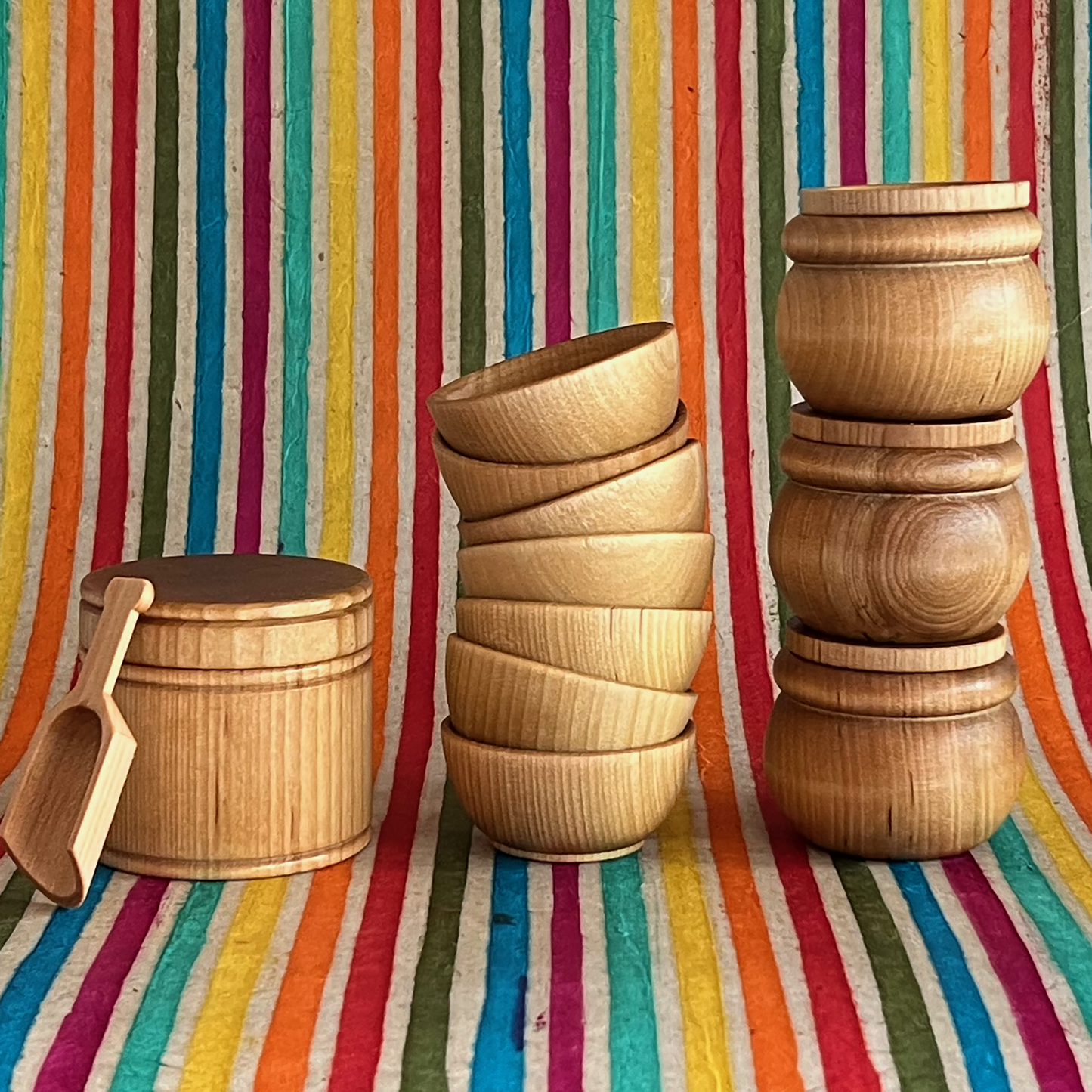 Wooden Spice Container Set