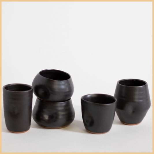 Dealers Choice Little Black Pottery Shot Cup
