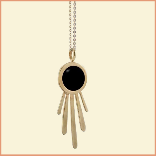 Black Onyx Sunburst Necklace