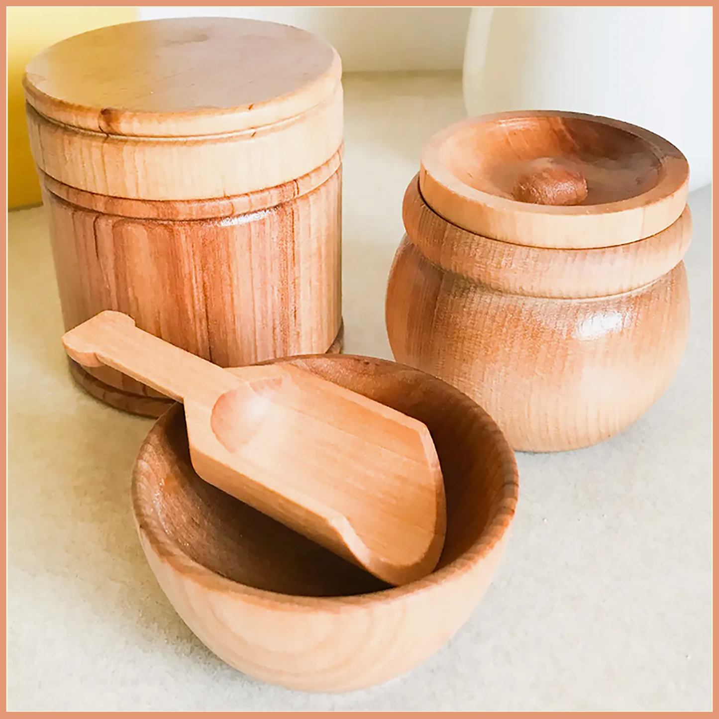 Wooden Spice Container Set